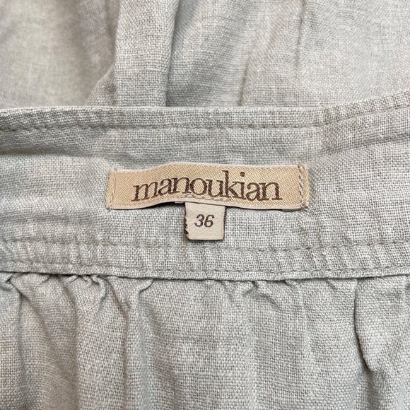 Alain Manoukian 100% Linen Blend Skirt Tan Button Front Pockets EUR 36 US Small - Picture 6 of 7